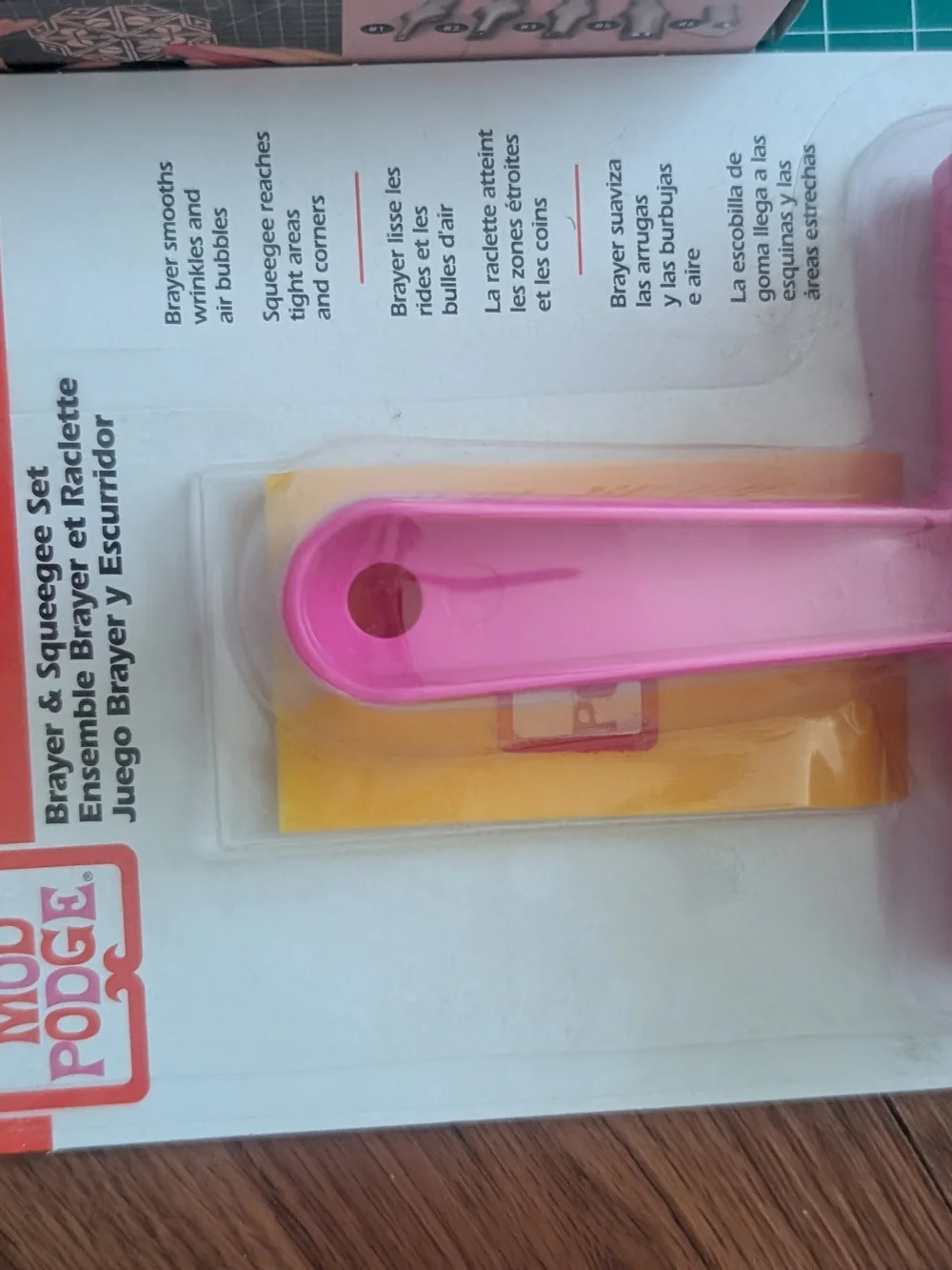 Plaid Mod Podge Pink Brayer Set with Bobbledro Carving Blocks and Speedball Tool